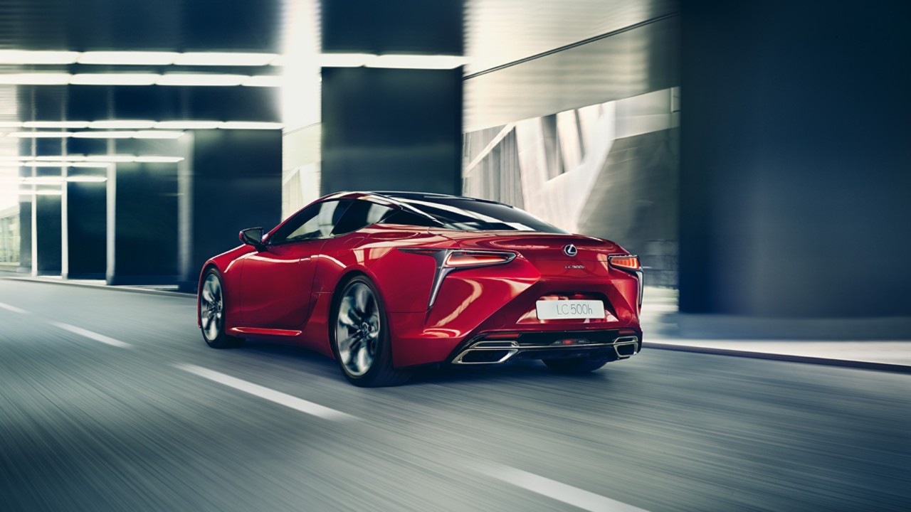 Rear viewpoint of a Lexus LC 500h