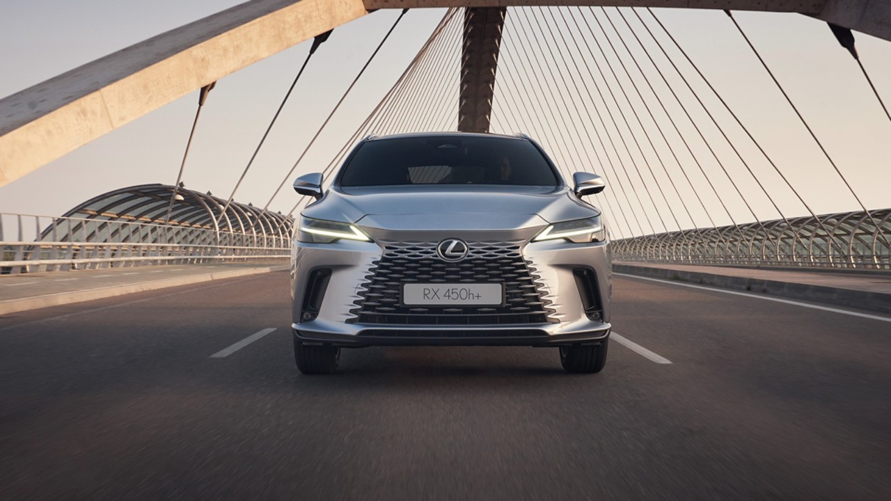 Lexus RX driving on a bridge