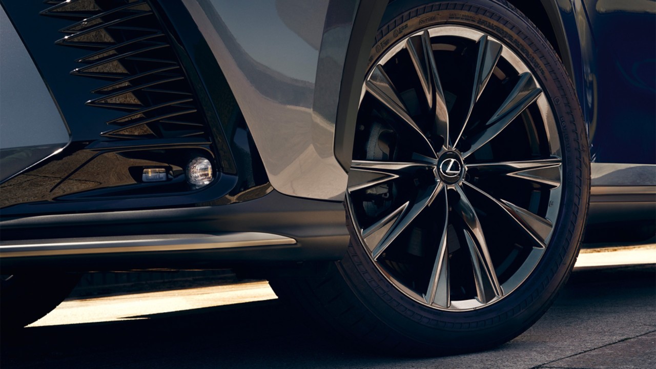 Close-up of a Lexus wheel